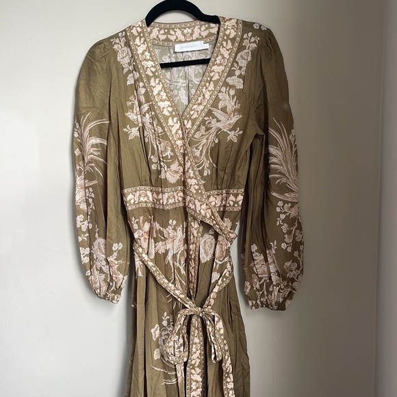 Zimmermann Anneke floral-print cotton-voile wrap midi dress size 1 US 6 - Picture 3 of 5